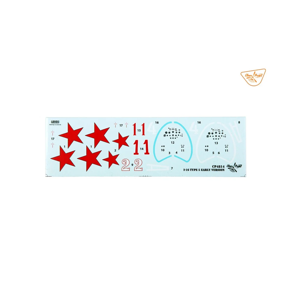 I-16 type 5 (early version), 1/48 - Clear Prop Models CP4814 I-16 type 5 (early version), 1/48 - Clear Prop Models CP4814