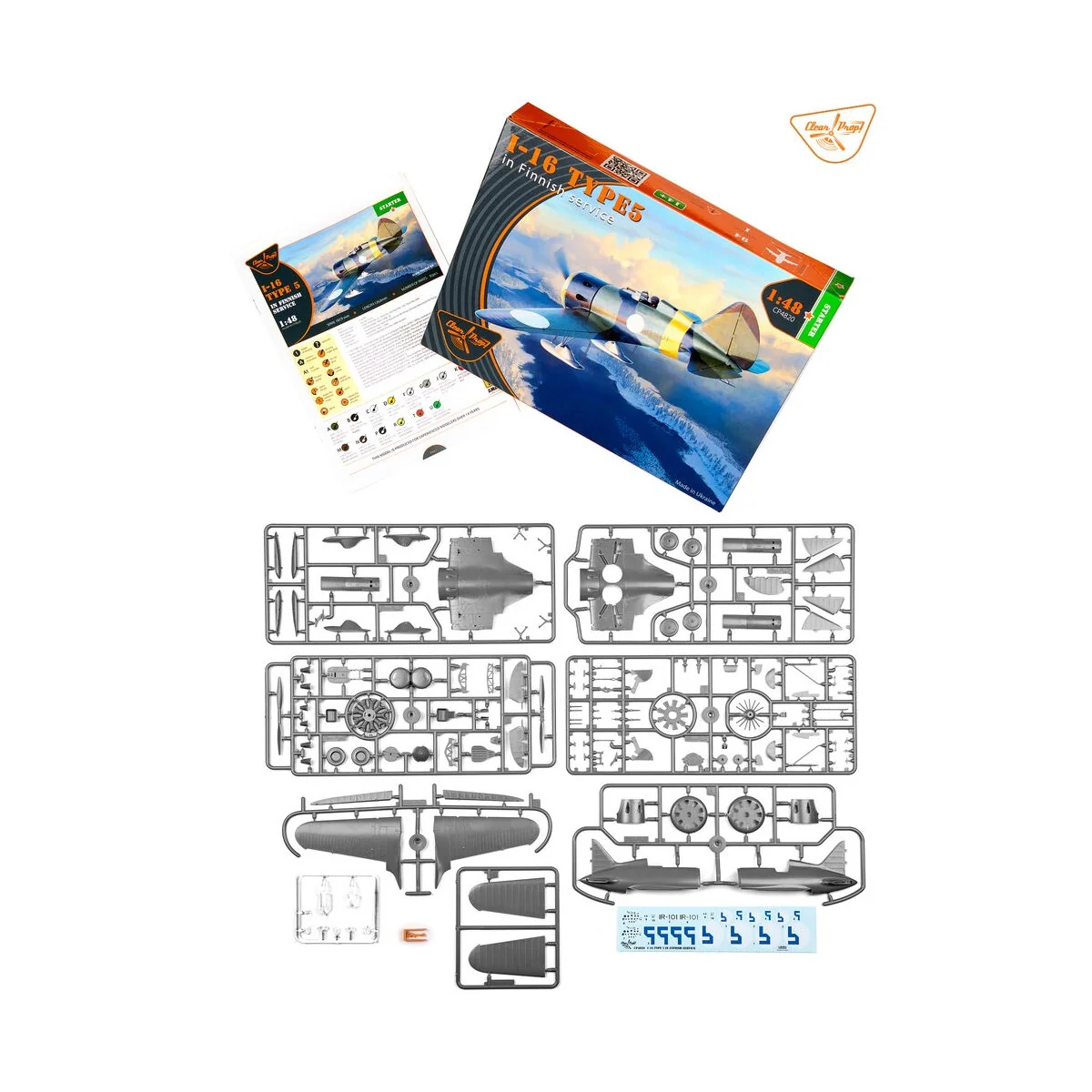 I-16 type 5 In Finnish Service, 1/48 - Clear Prop Models CP4820