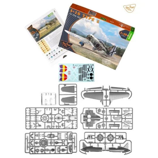 I-16 type 5 (in the sky of Spain early version), 1/48 - Clear Prop ...
