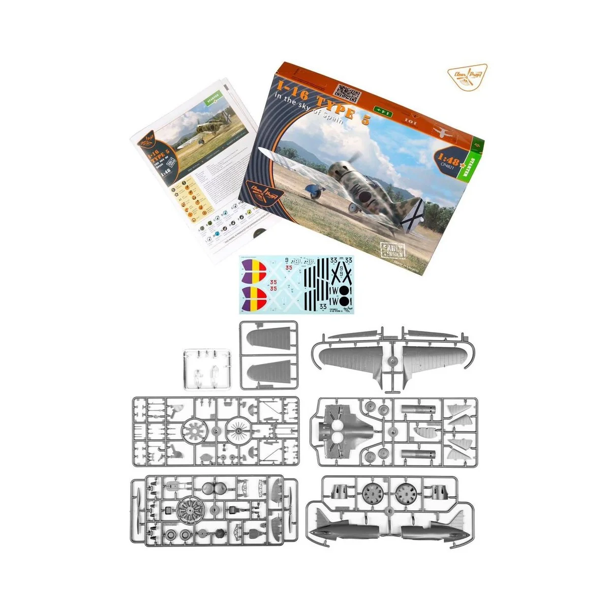 I-16 type 5 (in the sky of Spain early version), 1/48 - Clear Prop ...