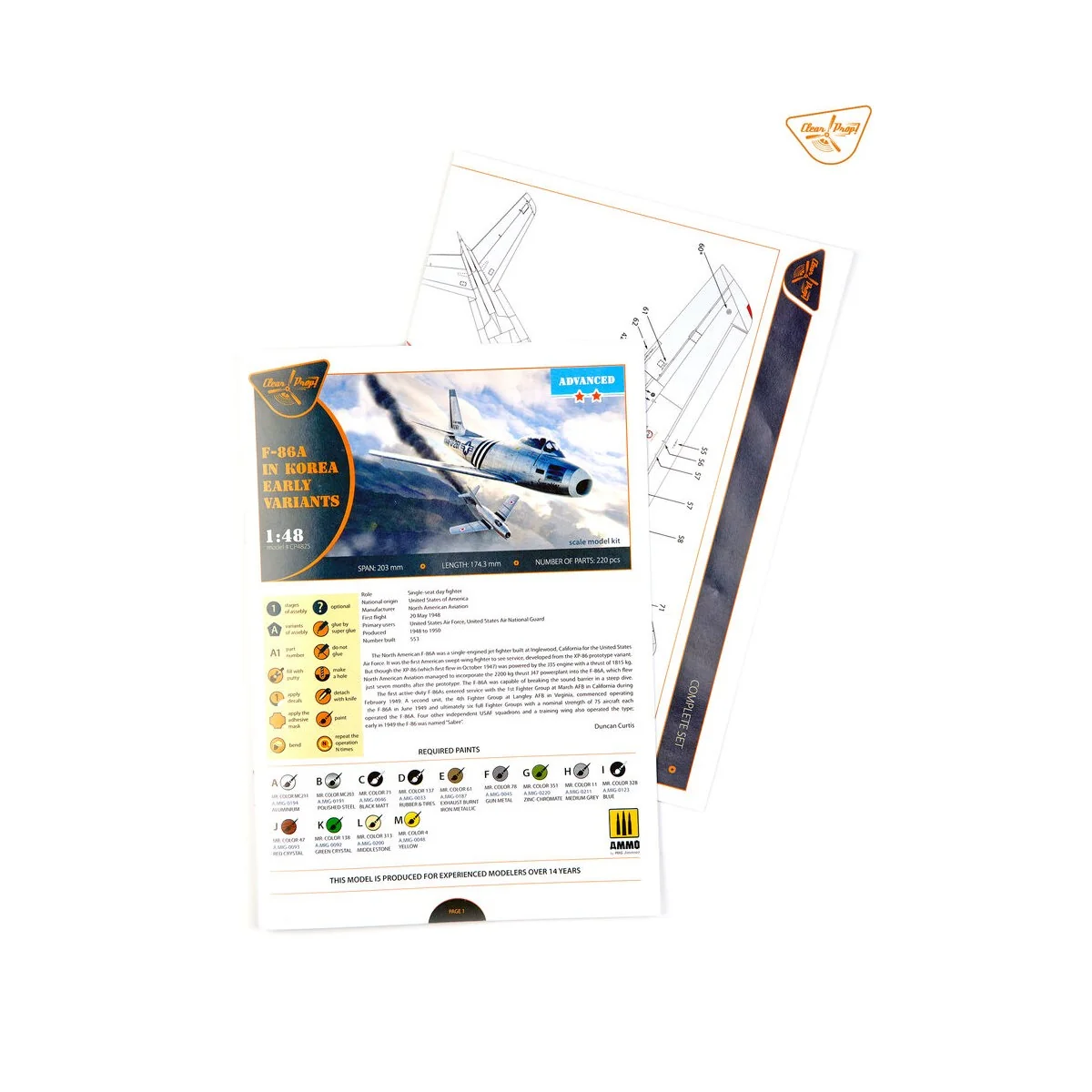 F-86A in Korea early variants, 1/48 - Clear Prop Models CP4825