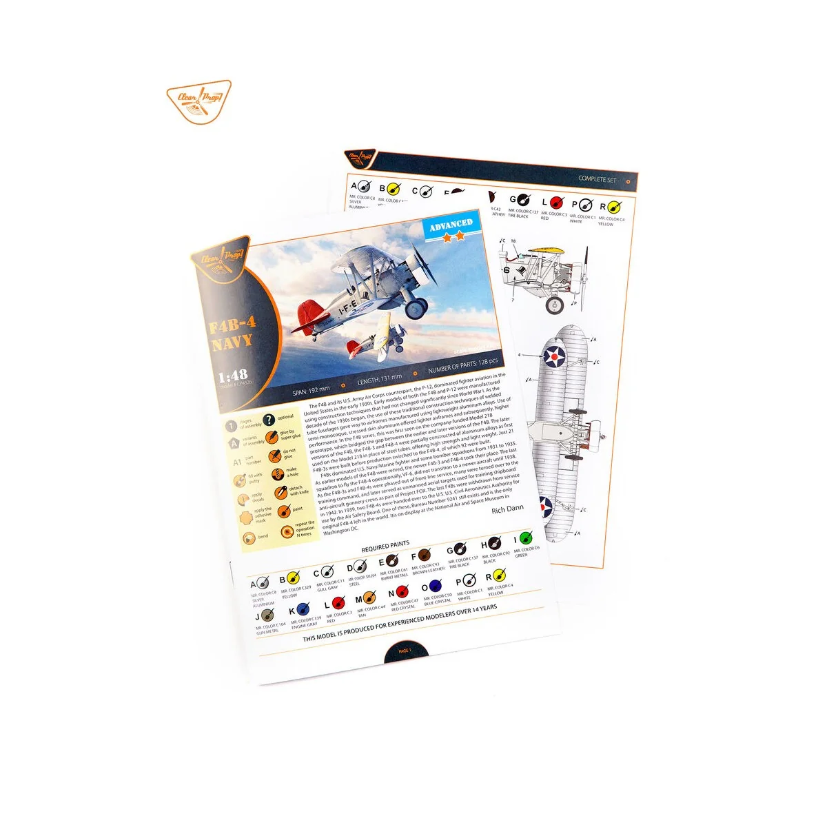 F4B-4 U.S NAVY, 1/48 - Clear Prop Models CP4826 F4B-4 U.S NAVY, 1/48 - Clear Prop Models CP4826