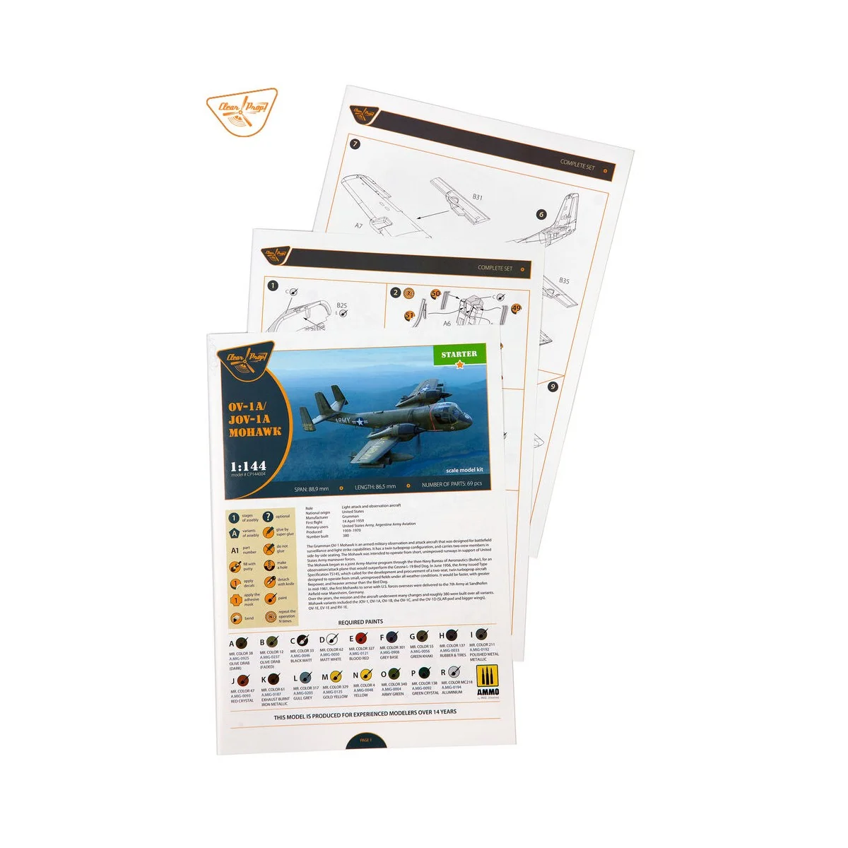 OV-1 A/JOV-1A Mohawk, 1/144 - Clear Prop Models CP144004