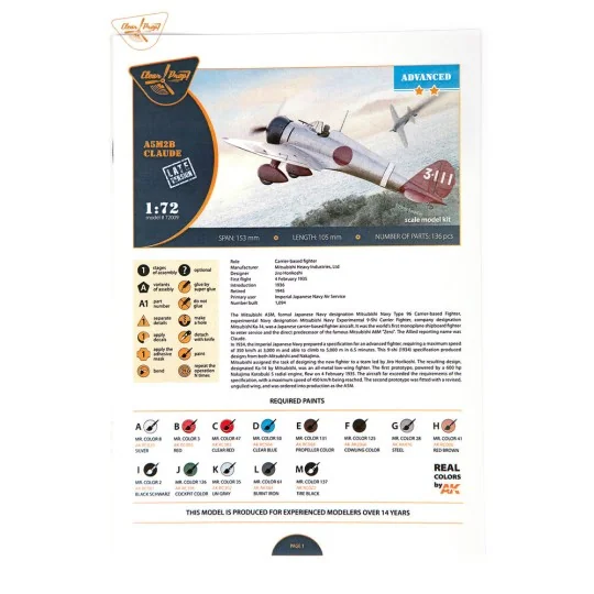 A5M2b Claude (late version), 1/72 - Clear Prop Models CP72009