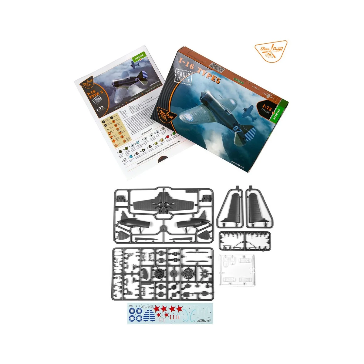 I-16 type 5 (early version), 1/72 - Clear Prop Models CP72024