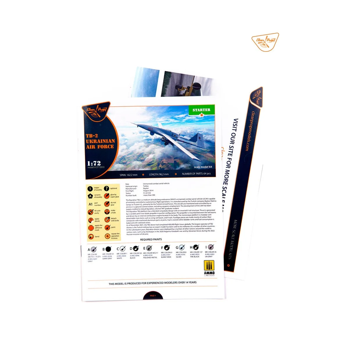 TB.2 UAV UKRAINIAN ARMY, 1/72 - Clear Prop Models CP72033