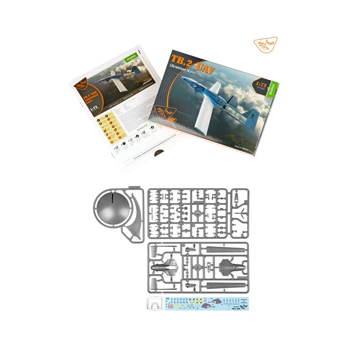 TB.2 UAV UKRAINIAN NAVY, 1/72 - Clear Prop Models CP72034 TB.2 UAV UKRAINIAN NAVY, 1/72 - Clear Prop Models CP72034