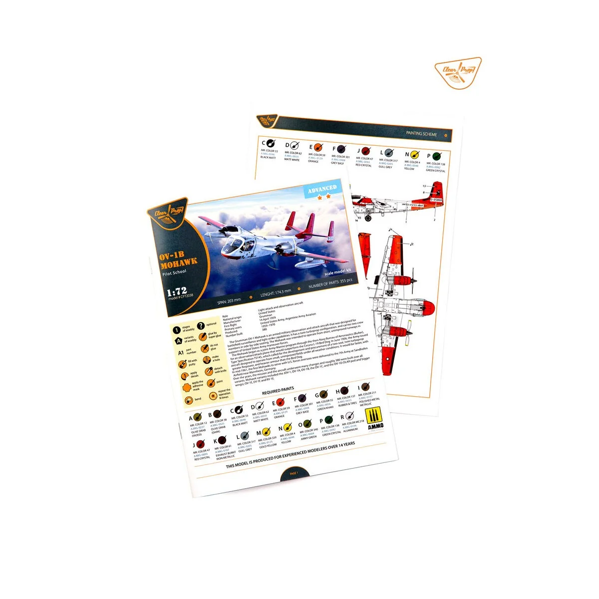 OV-1B Mohawk Pilot School, 1/72 - Clear Prop Models CP72038