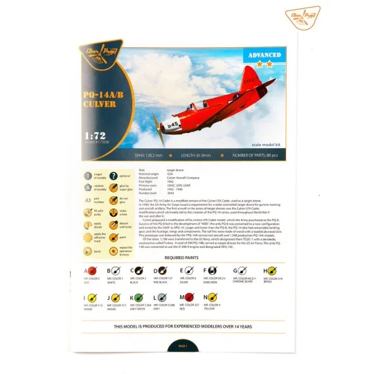 Culver PQ-14A/B, 1/72 - Clear Prop Models CP72036