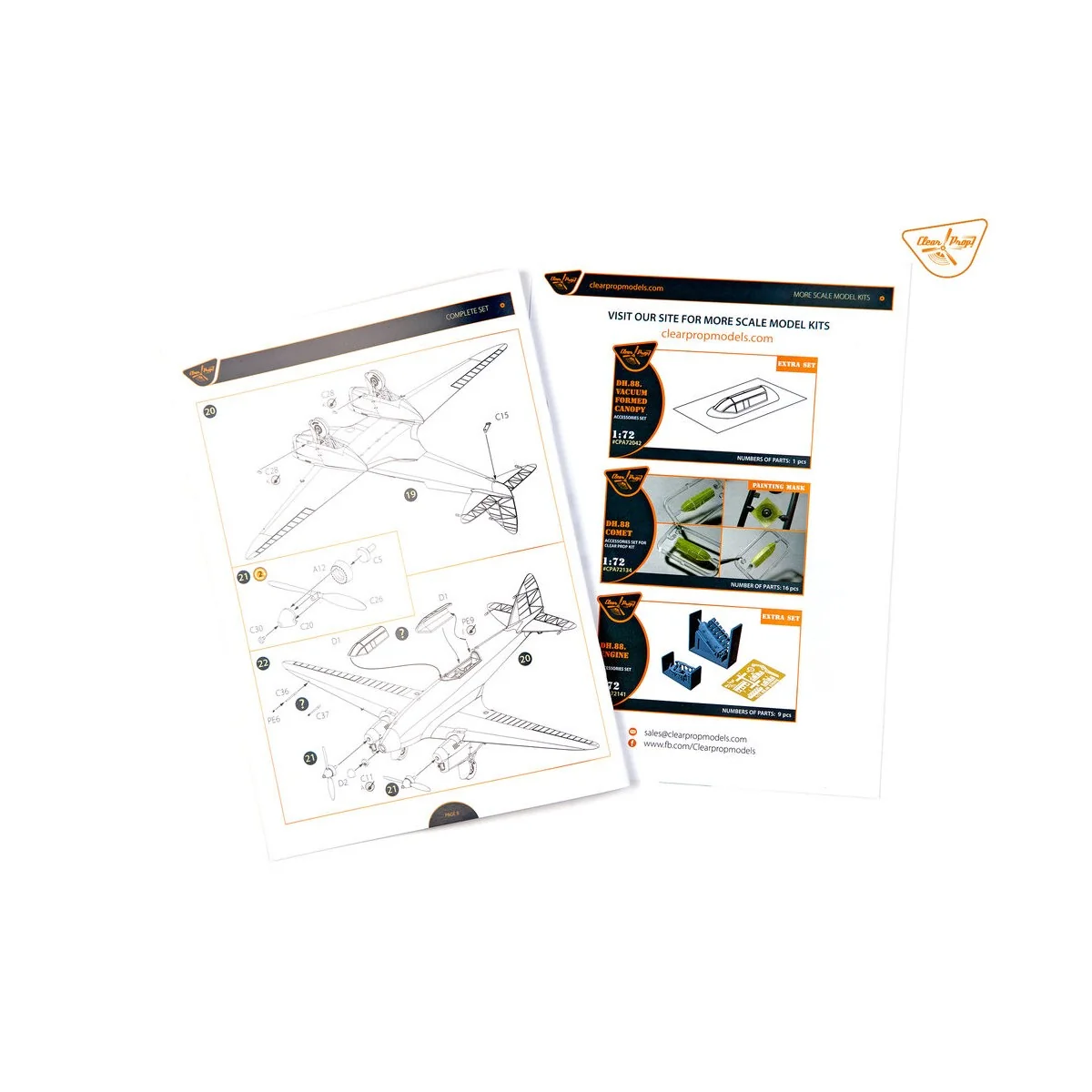 DH.88 Comet MacRobertson Trophy Air Race, 1/72 - Clear Prop Models ...