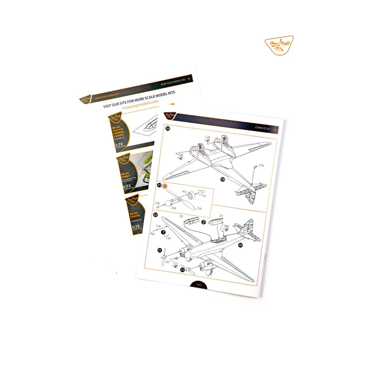 DH.88 Comet MacRobertson Trophy Air Race, 1/72 - Clear Prop Models ...