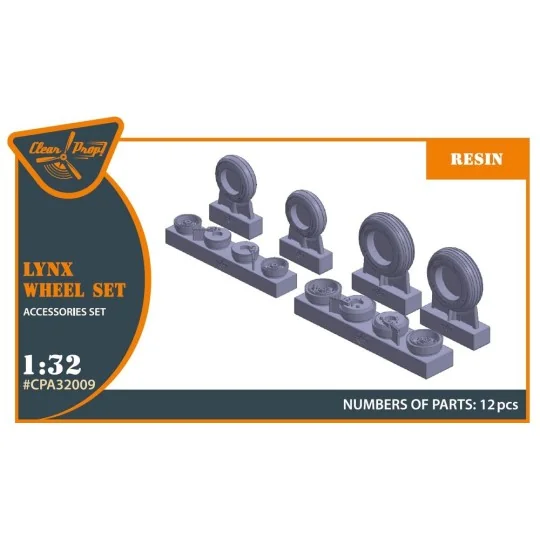 Lynx wheel set for Revell kits, 1/32 - Clear Prop Accessories CPA32009 Lynx wheel set for Revell kits, 1/32 - Clear Prop Accessories CPA32009