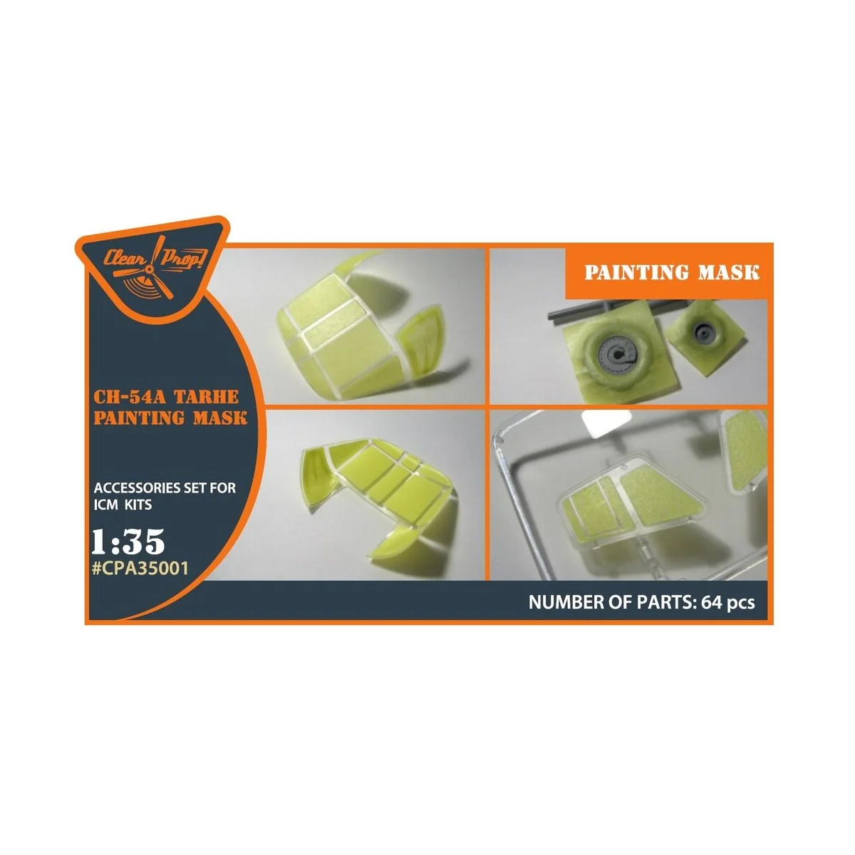 CH-54 painting mask for ICM kit 53054, 1/35 - Clear Prop Accessorie...