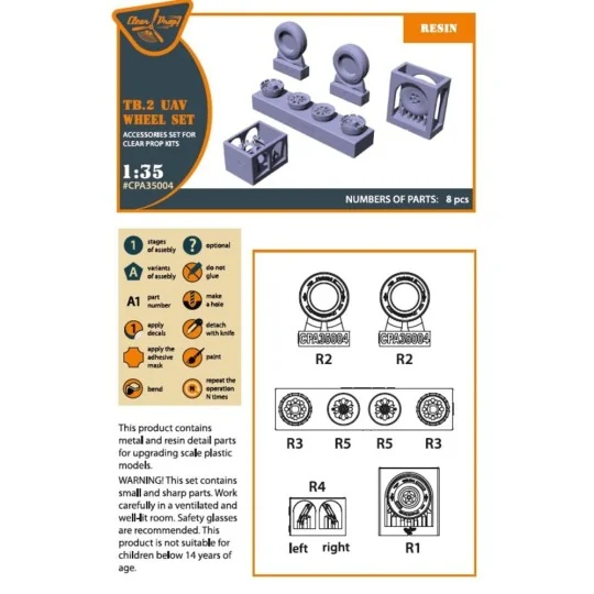 TB.2 wheel set, 1/35 - Clear Prop Accessories CPA35004 TB.2 wheel set, 1/35 - Clear Prop Accessories CPA35004