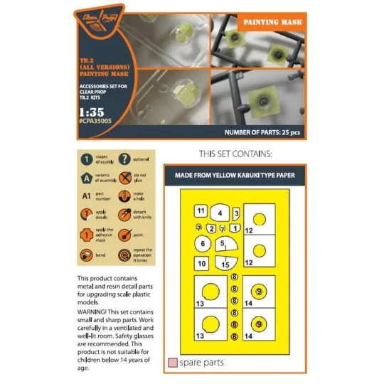 TB.2 painting mask for CP kits, 1/35 - Clear Prop Accessories CPA35005 TB.2 painting mask for CP kits, 1/35 - Clear Prop Accessories CPA35005