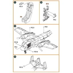 OV-1 A/JOV-1A Mohawk PE parts and painting mask for CP kits, 1/144 ...