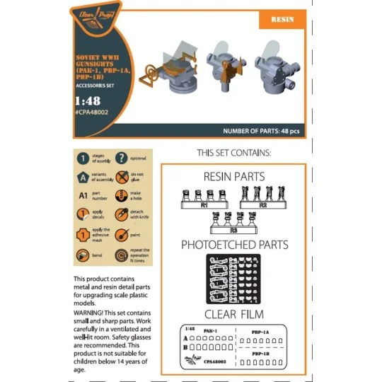WWII gun sights (PAK-1, PBP-1A, PBP-1B), 1/48 - Clear Prop Accessor... WWII gun sights (PAK-1, PBP-1A, PBP-1B), 1/48 - Clear Prop Accessor...