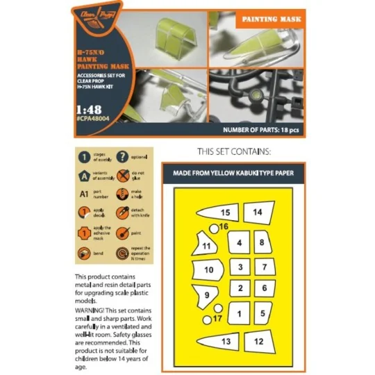 Hawk H-75 N/O for CP kit painting mask for CP kits CP4803/CP4804, 1...