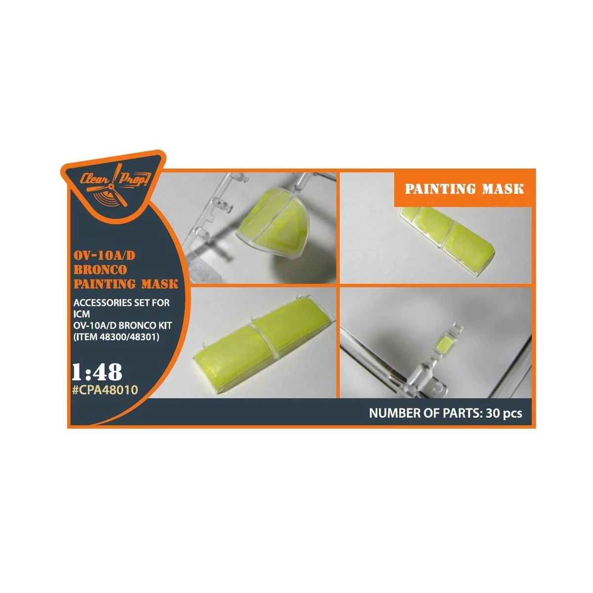 OV-10 A/D Bronko painting mask for ICM kits 48300/48301, 1/48 - Cle...