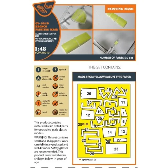 OV-10 A/D Bronko painting mask for ICM kits 48300/48301, 1/48 - Cle...