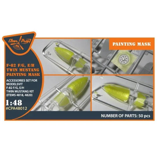 F-82F/G, E/H Twin Mustang painting mask for Modelsvit kits 4818/482... F-82F/G, E/H Twin Mustang painting mask for Modelsvit kits 4818/482...