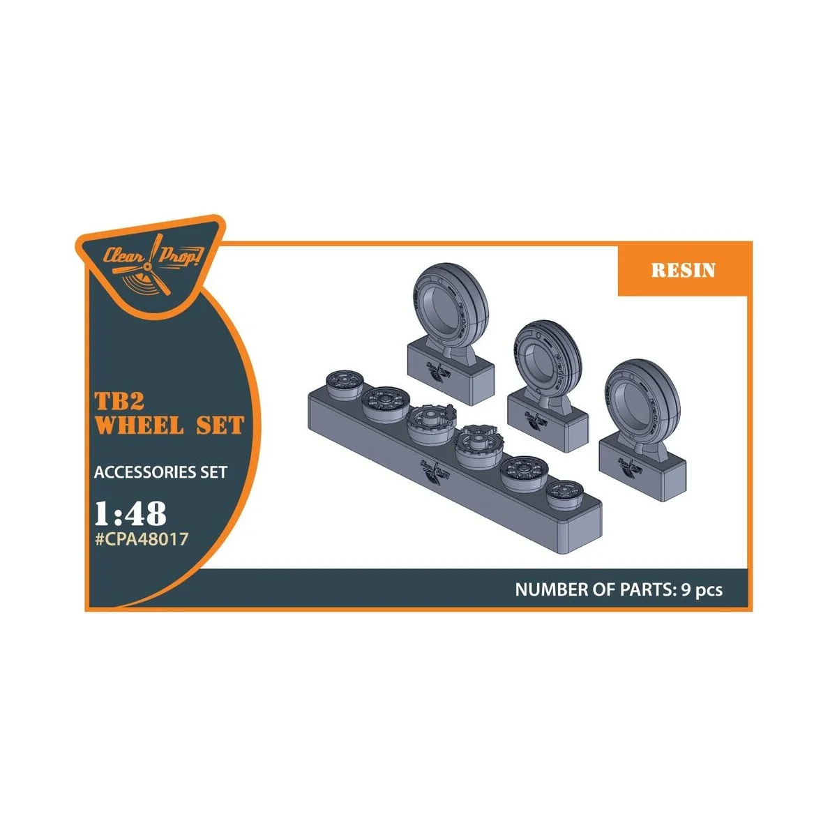 TB.2 wheel set, 1/48 - Clear Prop Accessories CPA48017
