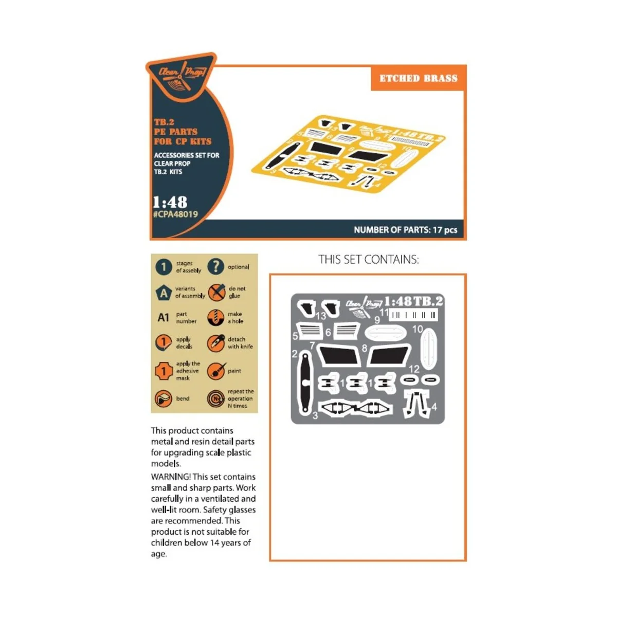 TB.2 PE parts for CP kits, 1/48 - Clear Prop Accessories CPA48019