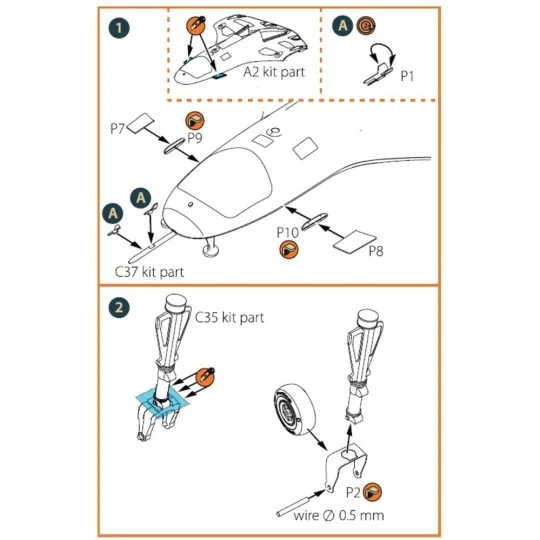TB.2 PE parts for CP kits, 1/48 - Clear Prop Accessories CPA48019