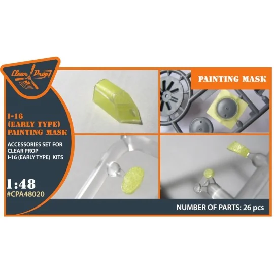 I-16 (early version) painting mask for CP kit, 1/48 - Clear Prop Ac... I-16 (early version) painting mask for CP kit, 1/48 - Clear Prop Ac...