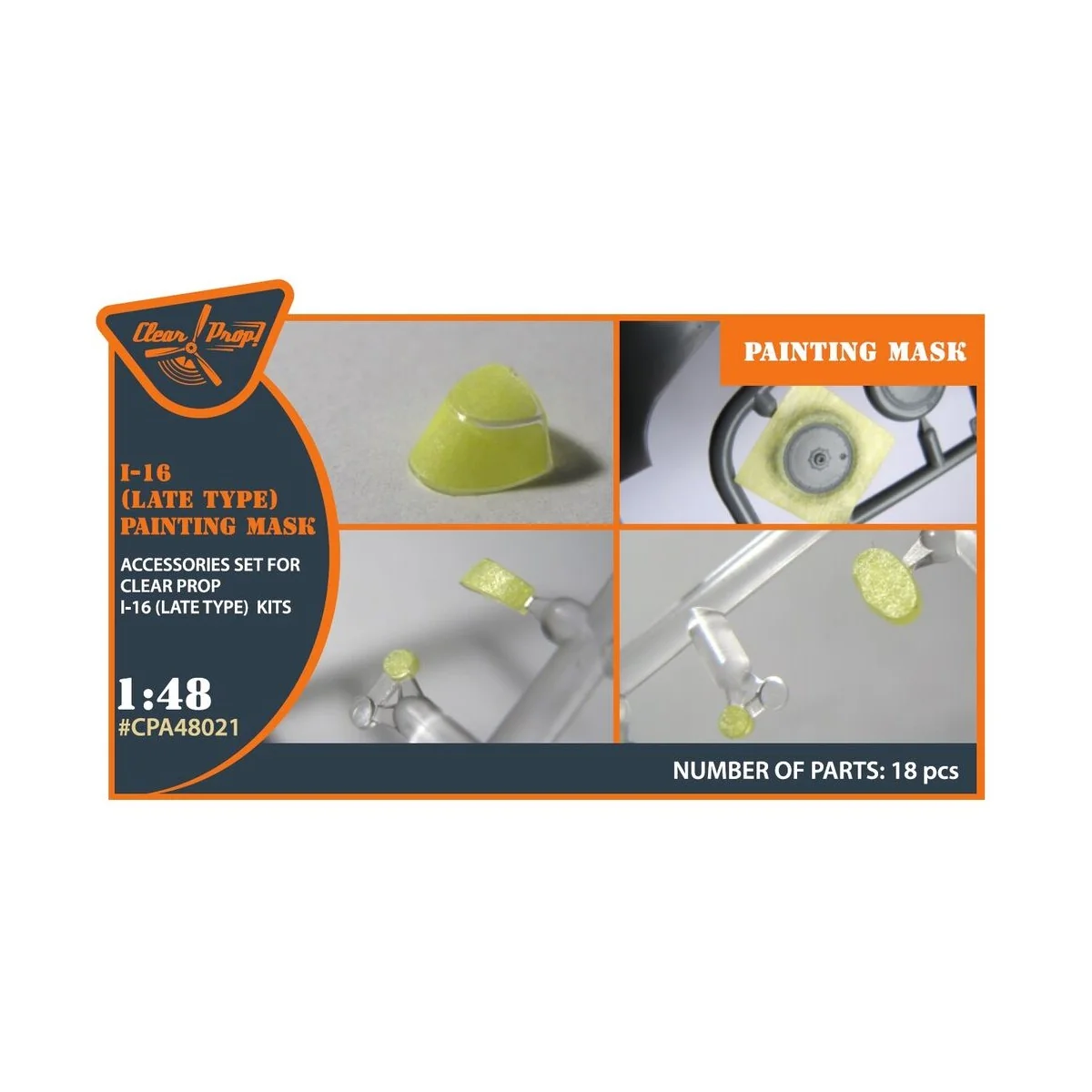 I-16 (late version) painting mask for CP kit, 1/48 - Clear Prop Acc...