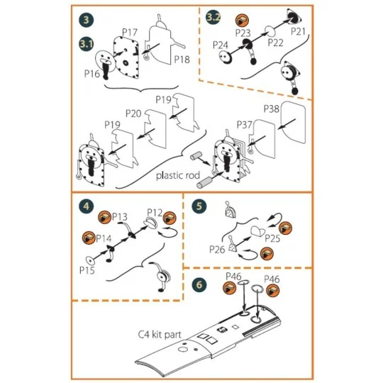 I-16 type 5 INTERIOR PE parts for CP kits, 1/48 - Clear Prop Access...