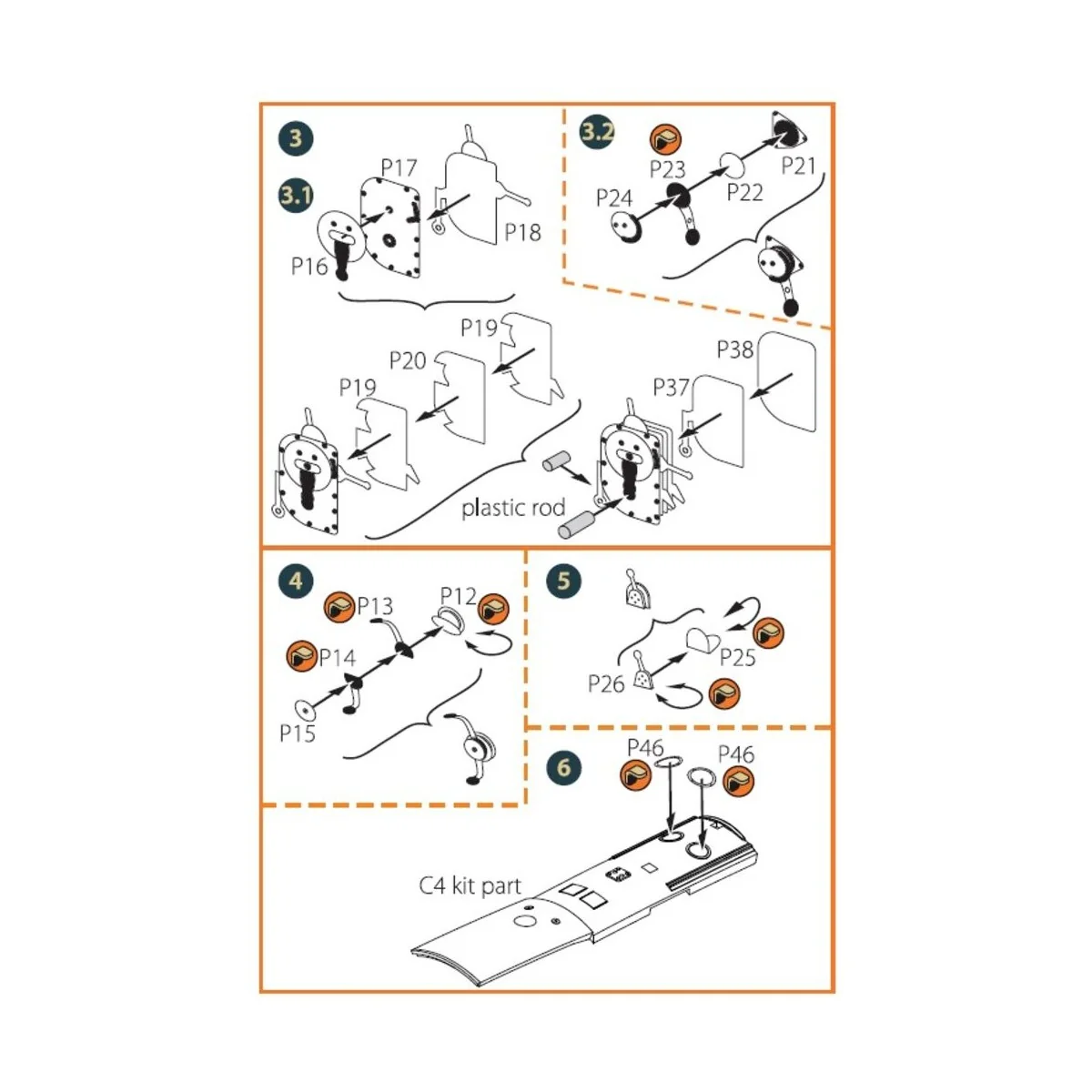 I-16 type 5 INTERIOR PE parts for CP kits, 1/48 - Clear Prop Access...