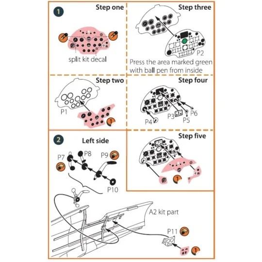 I-16 type 5 INTERIOR PE parts for CP kits, 1/48 - Clear Prop Access...