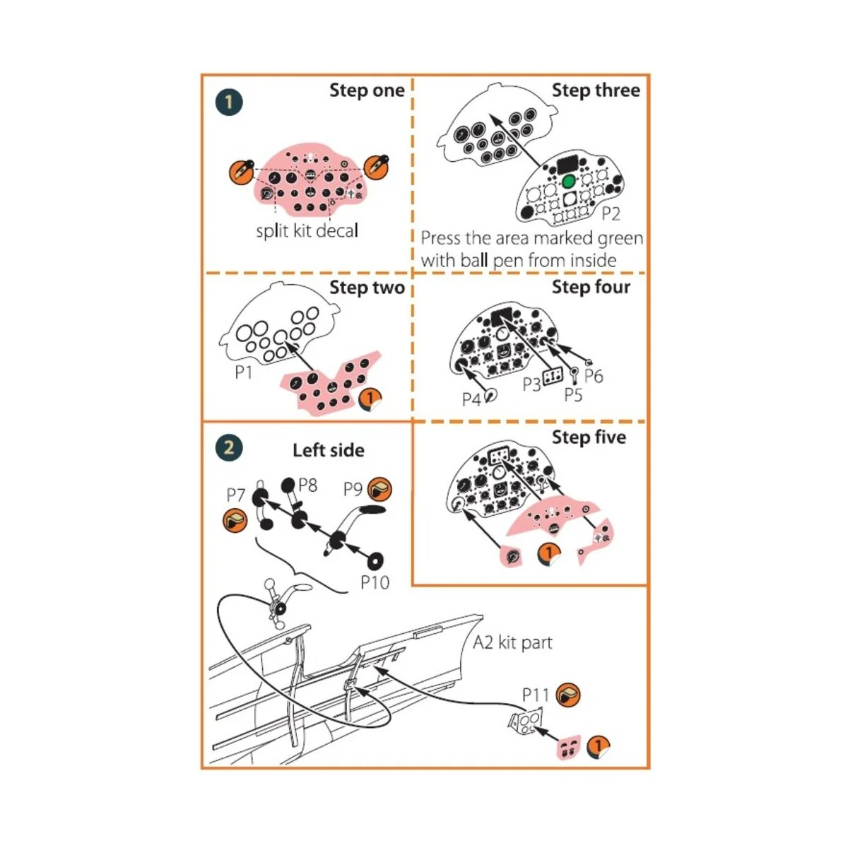 I-16 type 5 INTERIOR PE parts for CP kits, 1/48 - Clear Prop Access...