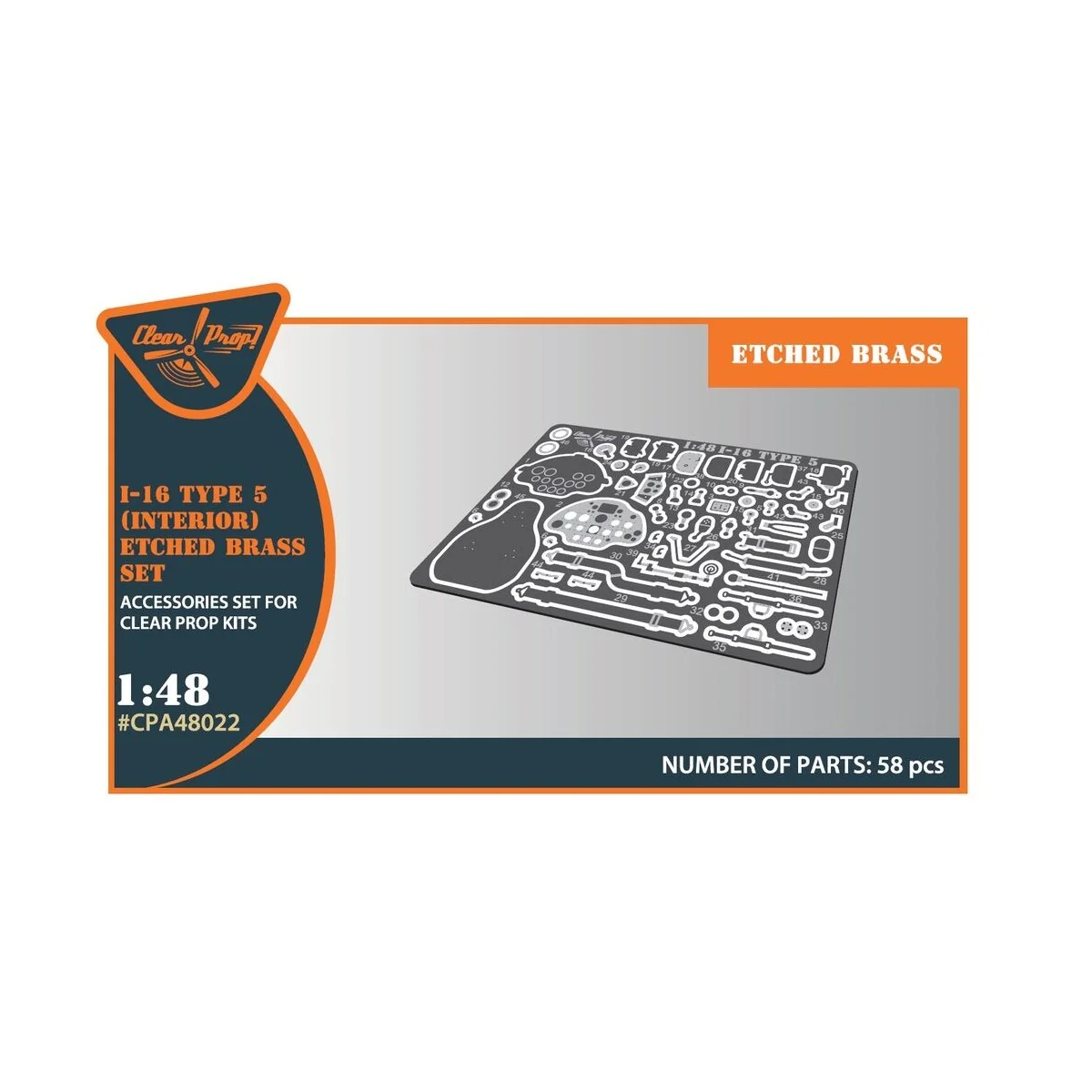 I-16 type 5 INTERIOR PE parts for CP kits, 1/48 - Clear Prop Access...