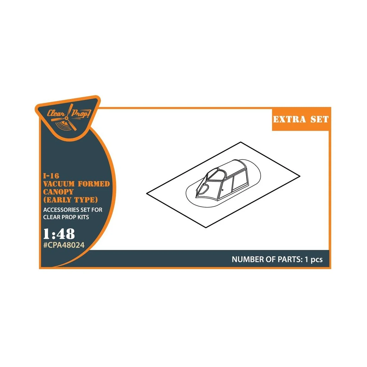 I-16 vacuum formed canopy (early version) for CP kit, 1/48 - Clear ...