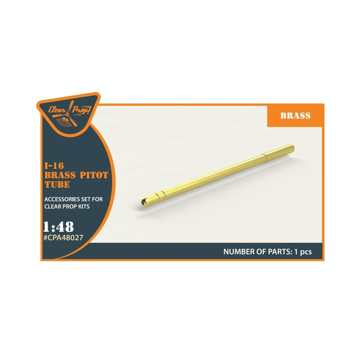 I-16 brass pitot tube, 1/48 - Clear Prop Accessories CPA48027 I-16 brass pitot tube, 1/48 - Clear Prop Accessories CPA48027