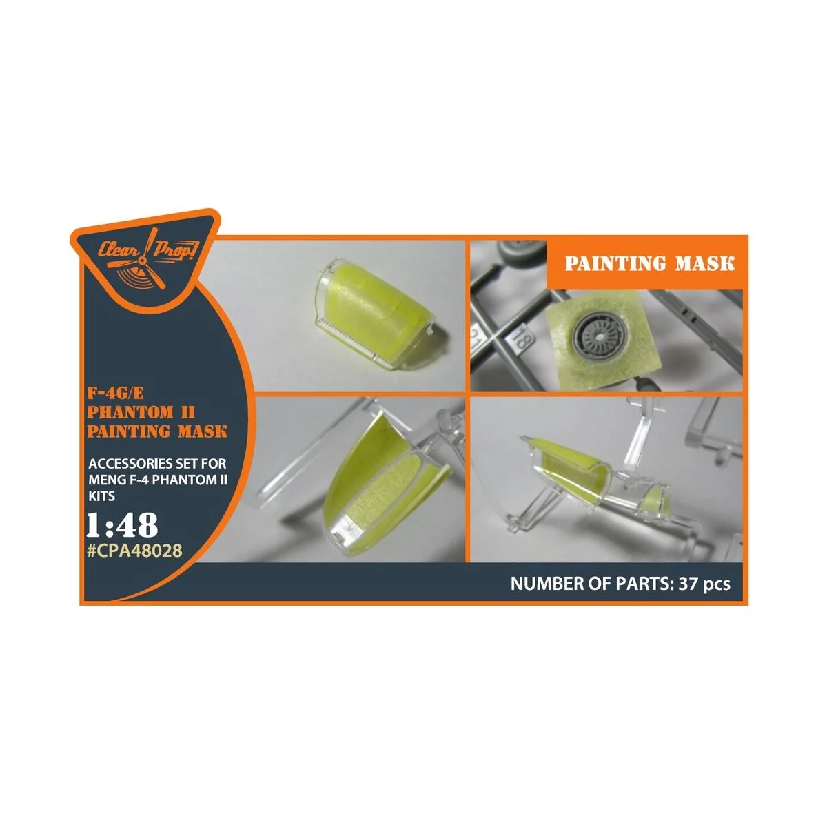 F-4G/E Phantom II painting mask for MENG kit, 1/48 - Clear Prop Acc... F-4G/E Phantom II painting mask for MENG kit, 1/48 - Clear Prop Acc...