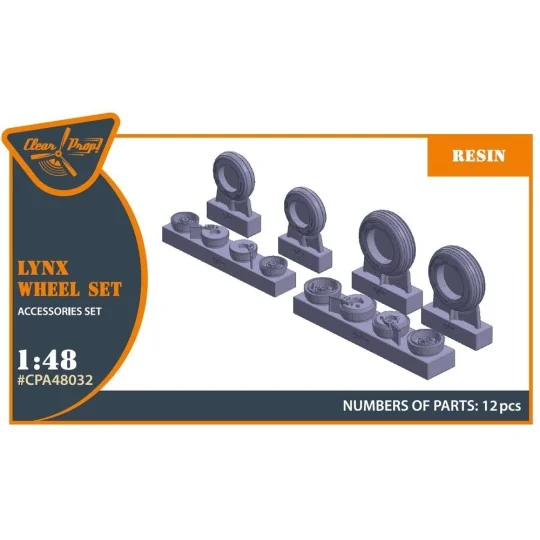 Lynx wheel set for Airfix kits, 1/48 - Clear Prop Accessories CPA48032