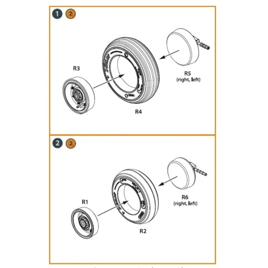 Lynx wheel set for Airfix kits, 1/48 - Clear Prop Accessories CPA48032