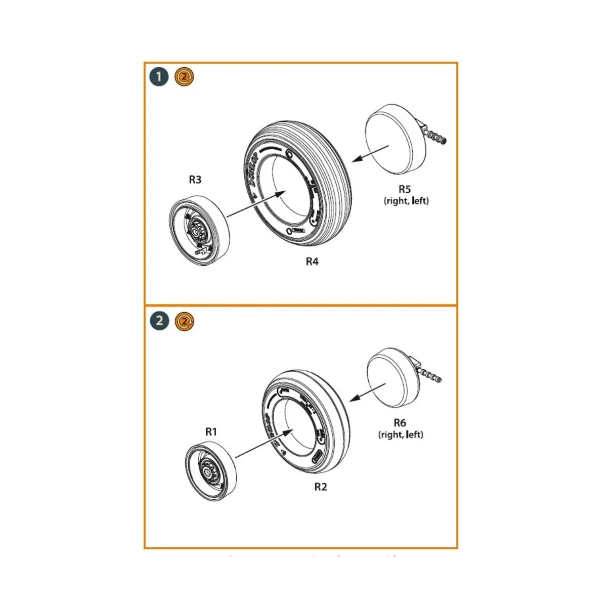 Lynx wheel set for Airfix kits, 1/48 - Clear Prop Accessories CPA48032