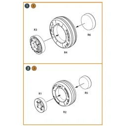 Mirage-2000 wheel set, 1/48 - Clear Prop Accessories CPA48035