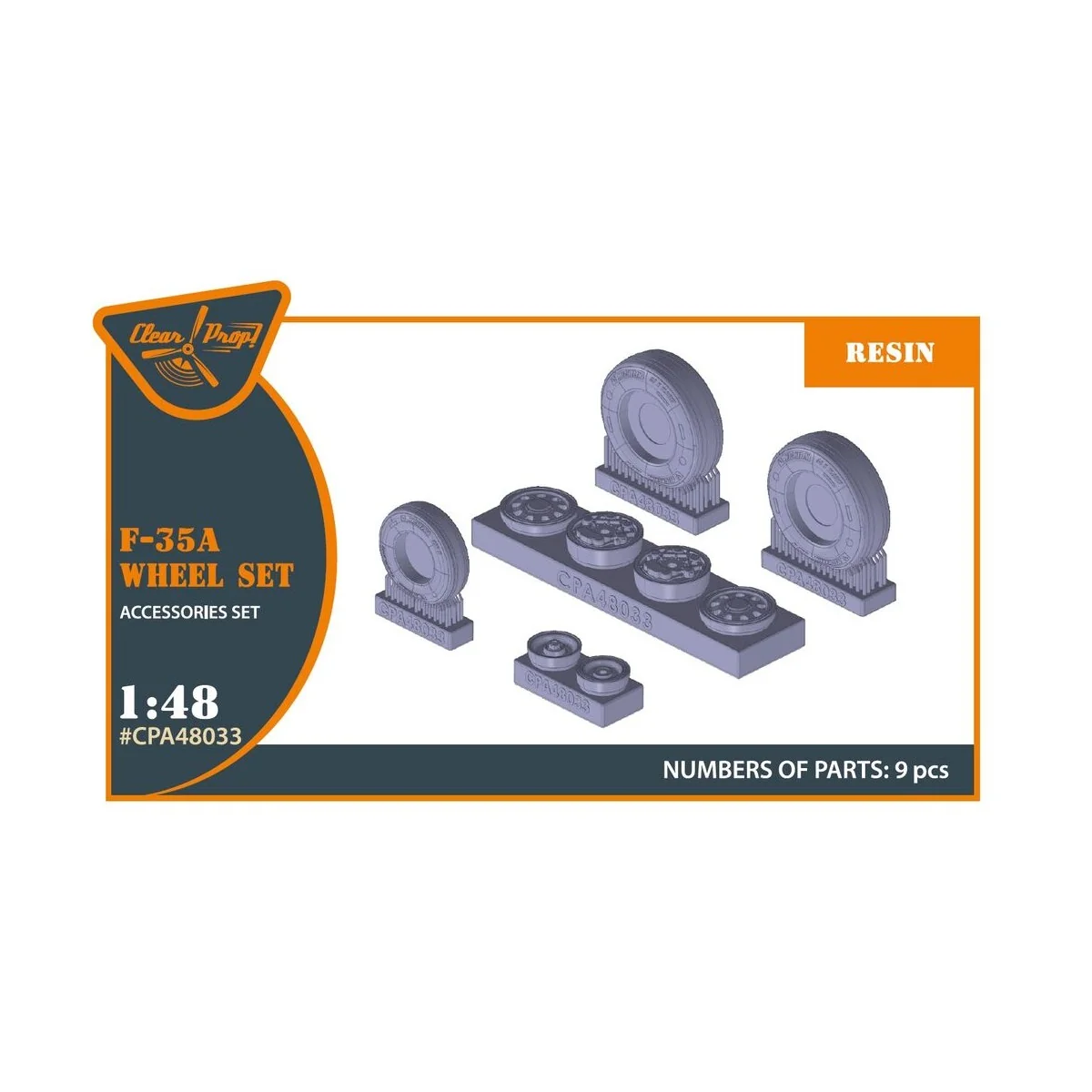 F-35A wheel set, 1/48 - Clear Prop Accessories CPA48033