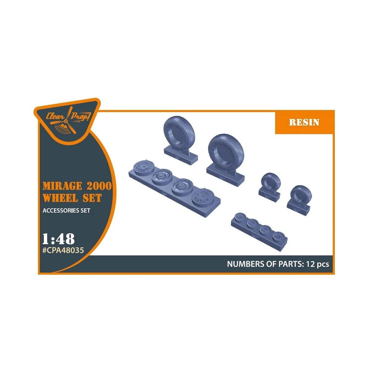 Mirage-2000 wheel set, 1/48 - Clear Prop Accessories CPA48035 Mirage-2000 wheel set, 1/48 - Clear Prop Accessories CPA48035