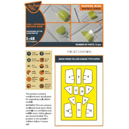 A2D-1 Skyshark double-sided painting mask for CP kits, 1/48 - Clear... A2D-1 Skyshark double-sided painting mask for CP kits, 1/48 - Clear...