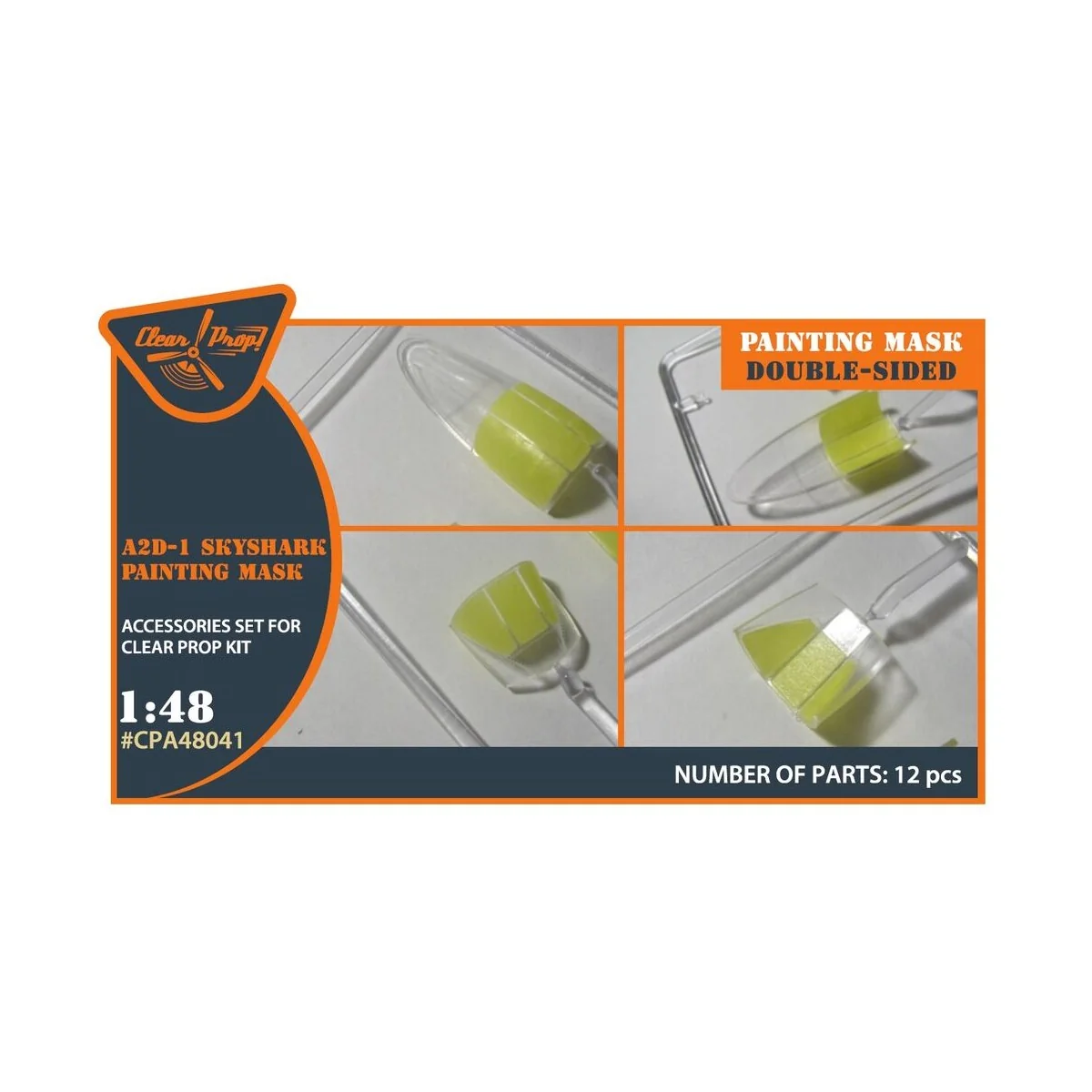 A2D-1 Skyshark double-sided painting mask for CP kits, 1/48 - Clear... A2D-1 Skyshark double-sided painting mask for CP kits, 1/48 - Clear...