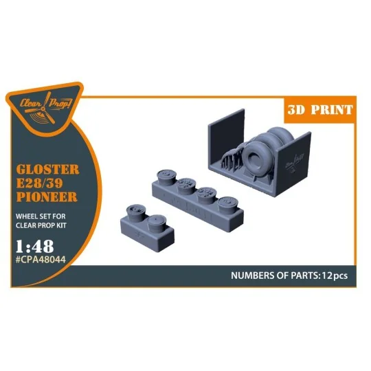 Gloster E28/39 Pioneer wheel set, 1/48 - Clear Prop Accessories CPA... Gloster E28/39 Pioneer wheel set, 1/48 - Clear Prop Accessories CPA...