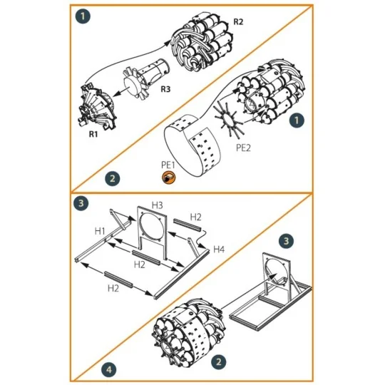 Gloster E28/39 Pioneer engine set for CP kits CP4823, 1/48 - Clear ...