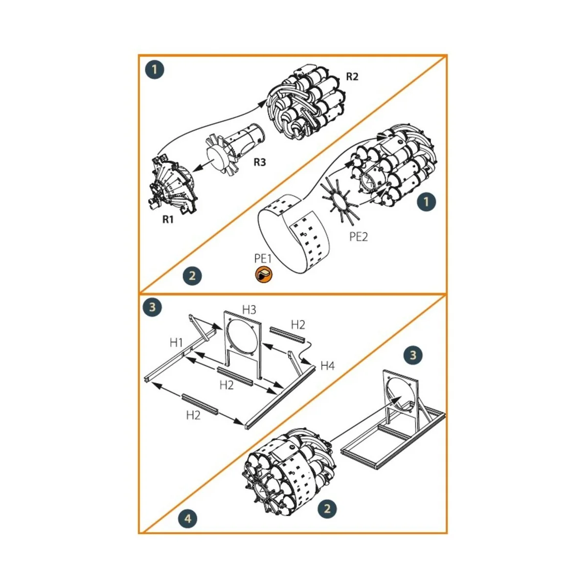 Gloster E28/39 Pioneer engine set for CP kits CP4823, 1/48 - Clear ...