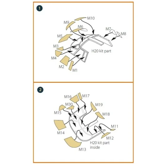 B-26B Marauder double-sided painting mask for ICM kit, 1/48 - Clear...